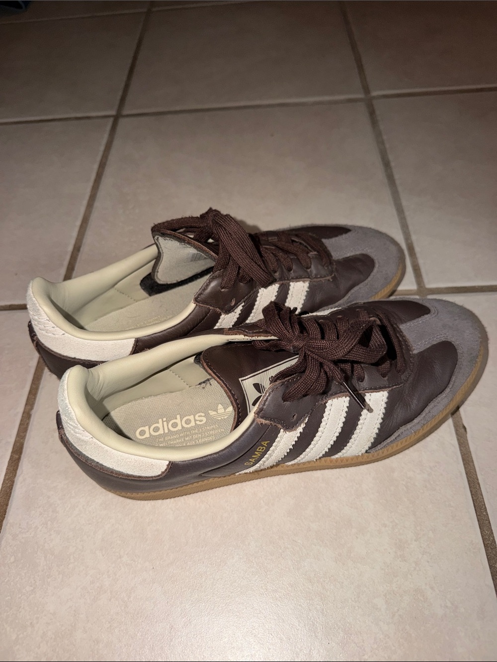 adidas Samba Women’s Leather Sneaker - Brown & White